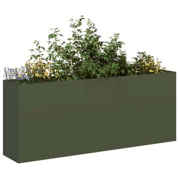 Stylish Olive Green Planter - Cold-Rolled Steel 200x40x80 cm