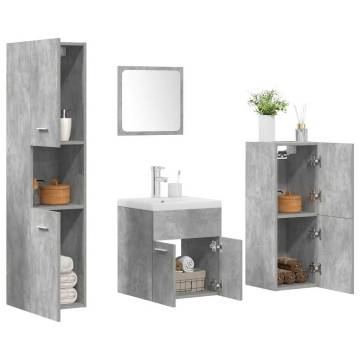 5 Piece Bathroom Furniture Set in Concrete Grey | Hipo Market