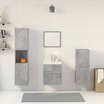 5 Piece Bathroom Furniture Set in Concrete Grey | Hipo Market