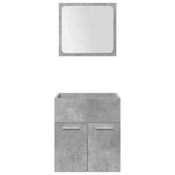 5 Piece Bathroom Furniture Set in Concrete Grey | Hipo Market