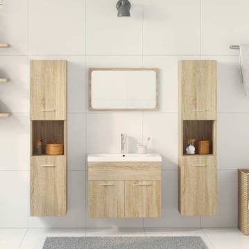 5 Piece Bathroom Furniture Set - Sonoma Oak Engineered Wood