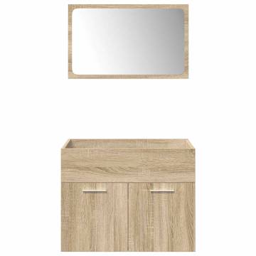 5 Piece Bathroom Furniture Set - Sonoma Oak Engineered Wood