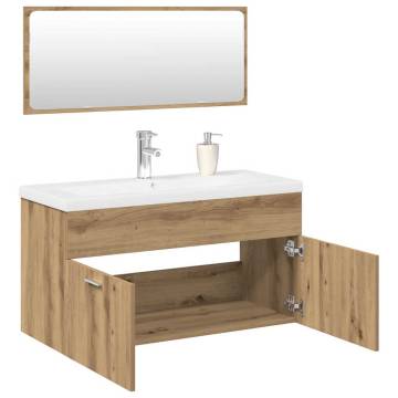 Stylish 3 Piece Bathroom Furniture Set in Artisan Oak