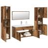  5 Piece Bathroom Furniture Set Old Wood Engineered Wood Colour old wood Size 90 x 38.5 x 46 cm Number of 5 Number of Pieces 1 