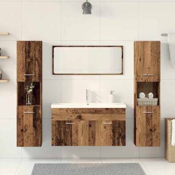 5 Piece Bathroom Furniture Set - Old Wood Engineered Wood