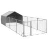 Outdoor Dog Kennel with Run 6x2x1.5m - Galvanised Steel