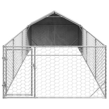 Outdoor Dog Kennel with Run 6x2x1.5m - Galvanised Steel