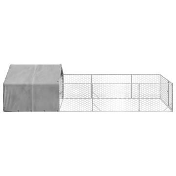 Outdoor Dog Kennel with Run 6x2x1.5m - Galvanised Steel