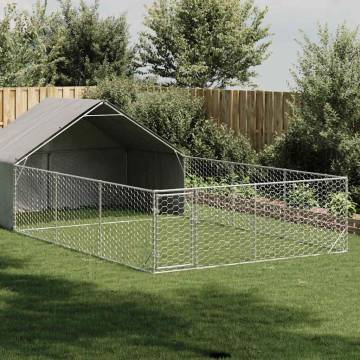 Outdoor Dog Kennel with Run 7x3m Galvanised Steel - HipoMarket