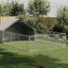  Outdoor Dog Kennel with Run 7x3x1.9 m Galvanised Steel Size 7 x 3 x 1.9 m 