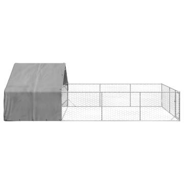 Outdoor Dog Kennel with Run 7x3m Galvanised Steel - HipoMarket