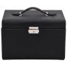 Elegant Lockable Jewellery Box - 3-Layer with Mirror