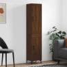 Stylish Highboard Brown Oak - 34.5x34x180 cm | HipoMarket UK