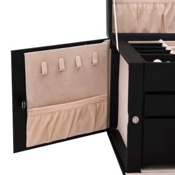 Elegant Lockable Jewellery Box - 3-Layer with Mirror