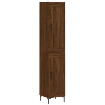 Stylish Highboard Brown Oak - 34.5x34x180 cm | HipoMarket UK