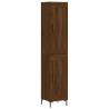 Stylish Highboard Brown Oak - 34.5x34x180 cm | HipoMarket UK