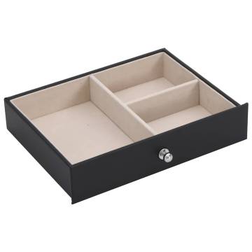 Elegant 6-Layer Lockable Jewellery Box with Mirror - Black