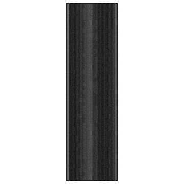 Doormat Stripe Black and Grey 115x400 cm - Durable & Non-Slip