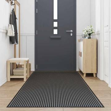 Doormat Stripe Black and Grey 115x400 cm - Durable & Non-Slip