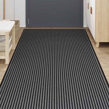 Doormat Stripe Black and Grey 115x400 cm - Durable & Non-Slip