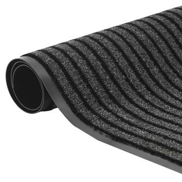 Doormat Stripe Black and Grey 115x400 cm - Durable & Non-Slip