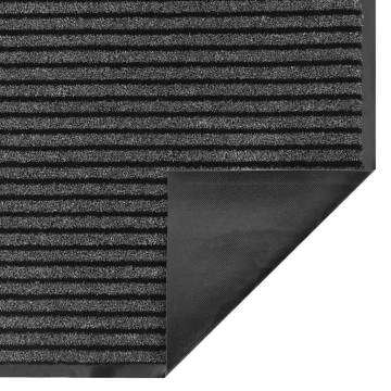 Doormat Stripe Black and Grey 115x400 cm - Durable & Non-Slip