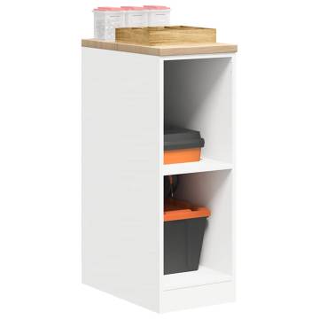 Garage Storage Cabinet White 30x51x85 cm | Durable Pine Wood