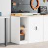 Garage Storage Cabinet White 30x51x85 cm | Durable Pine Wood