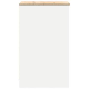 Garage Storage Cabinet White 30x51x85 cm | Durable Pine Wood