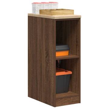 Garage Storage Cabinet Brown Oak - Durable Pinewood Design