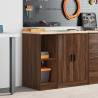 Garage Storage Cabinet Brown Oak - Durable Pinewood Design