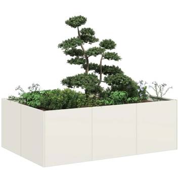 Planter White 120x80x40 cm Steel - Stylish Outdoor Solution