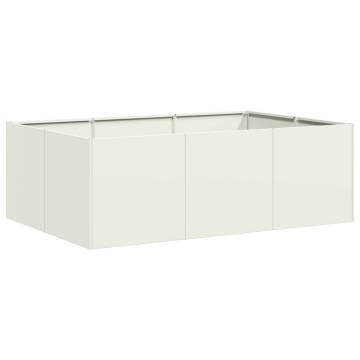 Planter White 120x80x40 cm Steel - Stylish Outdoor Solution