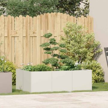 Planter White 120x80x40 cm Steel - Stylish Outdoor Solution