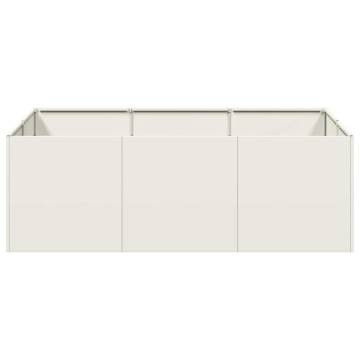 Planter White 120x80x40 cm Steel - Stylish Outdoor Solution