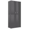 High Gloss Grey Shoe Cabinet - Stylish Storage Solution