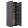 High Gloss Grey Shoe Cabinet - Stylish Storage Solution