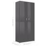 High Gloss Grey Shoe Cabinet - Stylish Storage Solution