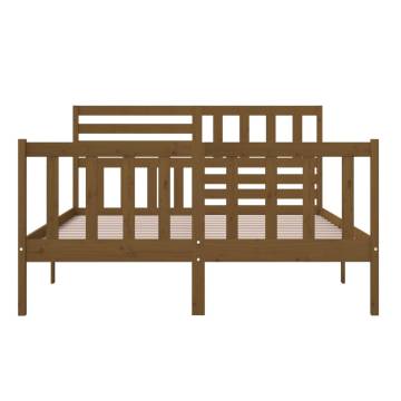 Honey Brown King Size Bed Frame 150x200 cm - Solid Wood