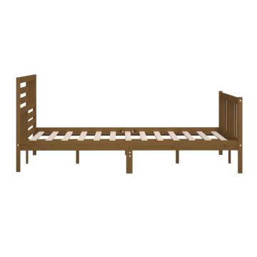 Honey Brown King Size Bed Frame 150x200 cm - Solid Wood