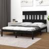 Bed Frame Black Solid Wood 140x200 cm Colour black Size 140 x 200 cm 