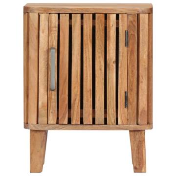 Solid Acacia Wood Bedside Cabinet - 40x30x50 cm