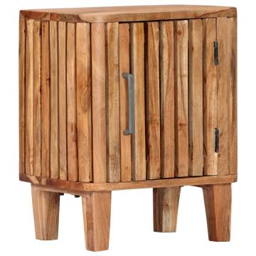 Solid Acacia Wood Bedside Cabinet - 40x30x50 cm