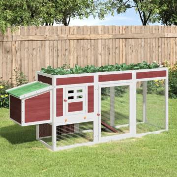 Chicken Coop Mocha - Solid Pine Wood | 204x50x84 cm