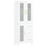 Stylish Highboard High Gloss White - 69.5x34x180 cm