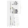 Stylish Highboard High Gloss White - 69.5x34x180 cm