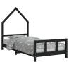 Kids Bed Frame Black 90x190 cm Solid Wood Pine | Hipomarket