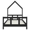 Kids Bed Frame Black 90x190 cm Solid Wood Pine | Hipomarket