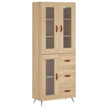 Stylish Highboard Sonoma Oak - 69.5x34x180 cm