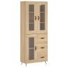 Stylish Highboard Sonoma Oak - 69.5x34x180 cm